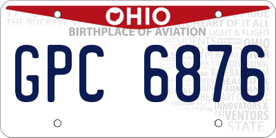 OH license plate GPC6876