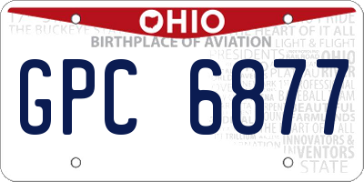 OH license plate GPC6877