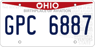 OH license plate GPC6887