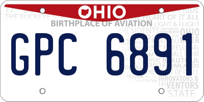 OH license plate GPC6891
