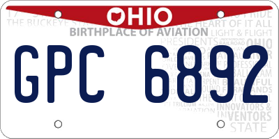 OH license plate GPC6892