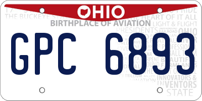 OH license plate GPC6893