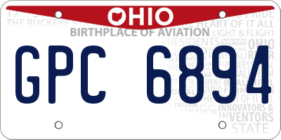 OH license plate GPC6894