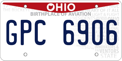 OH license plate GPC6906