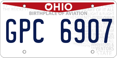 OH license plate GPC6907