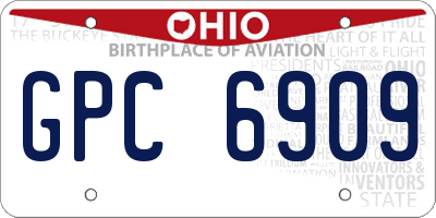 OH license plate GPC6909