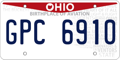 OH license plate GPC6910