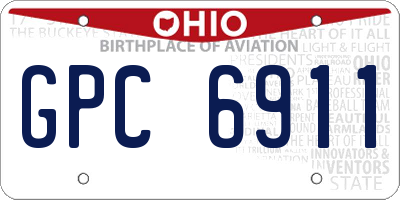 OH license plate GPC6911