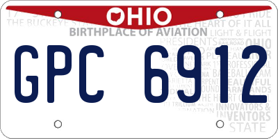 OH license plate GPC6912