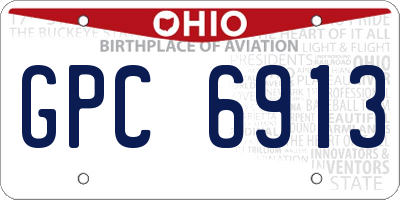 OH license plate GPC6913