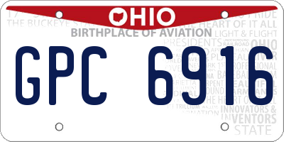 OH license plate GPC6916
