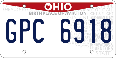 OH license plate GPC6918