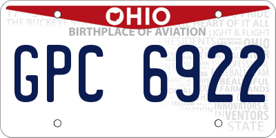 OH license plate GPC6922