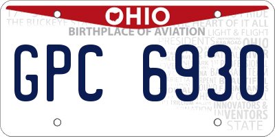 OH license plate GPC6930
