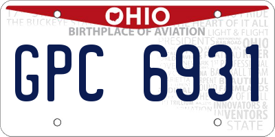 OH license plate GPC6931