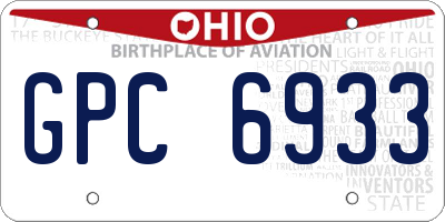 OH license plate GPC6933