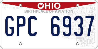 OH license plate GPC6937