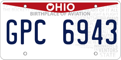 OH license plate GPC6943