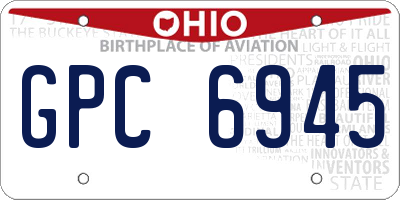 OH license plate GPC6945