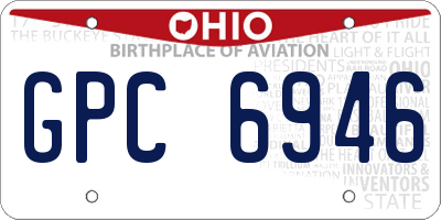 OH license plate GPC6946
