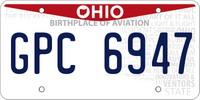 OH license plate GPC6947
