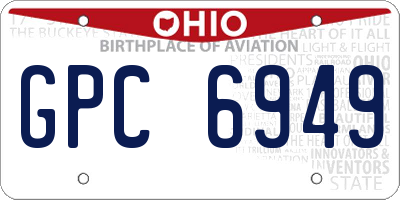 OH license plate GPC6949