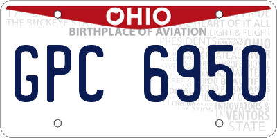 OH license plate GPC6950