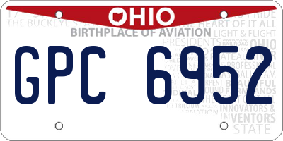 OH license plate GPC6952