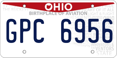 OH license plate GPC6956