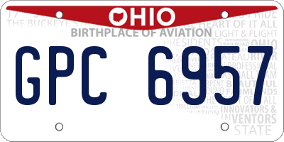 OH license plate GPC6957