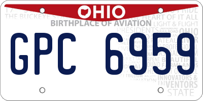 OH license plate GPC6959