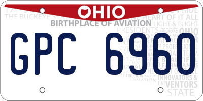 OH license plate GPC6960