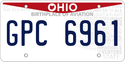 OH license plate GPC6961