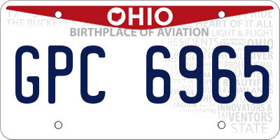 OH license plate GPC6965
