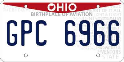 OH license plate GPC6966