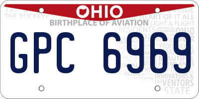 OH license plate GPC6969