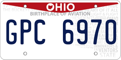 OH license plate GPC6970