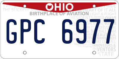OH license plate GPC6977