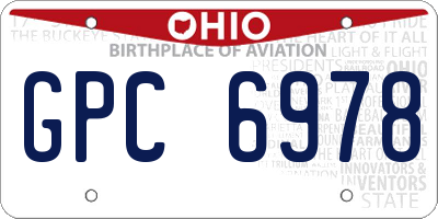 OH license plate GPC6978