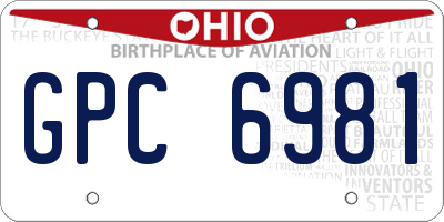 OH license plate GPC6981