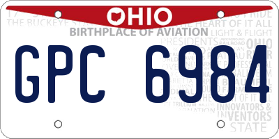 OH license plate GPC6984