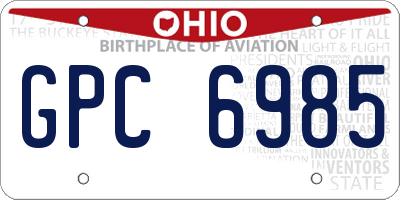 OH license plate GPC6985