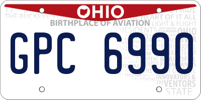 OH license plate GPC6990