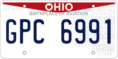 OH license plate GPC6991