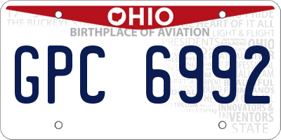 OH license plate GPC6992