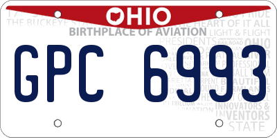 OH license plate GPC6993