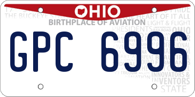 OH license plate GPC6996