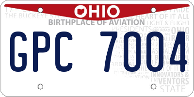 OH license plate GPC7004