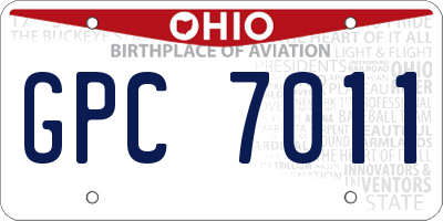 OH license plate GPC7011