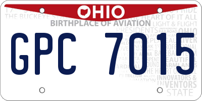 OH license plate GPC7015
